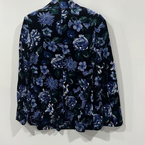 Iman 2 piece velvet blue floral blazer top xs - Picture 8 of 10